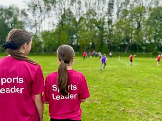 Hope Valley College Sports Leaders watching children play sports