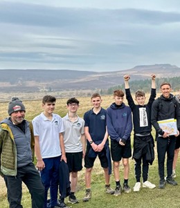 Students orienteering on the Longshaw estate