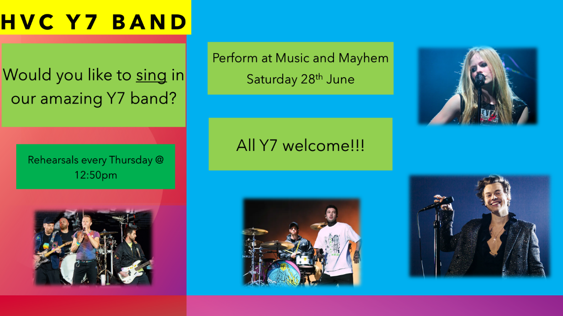 HVC Year 7 Band Poster