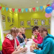 Year 11s enjoying a celebratory meal