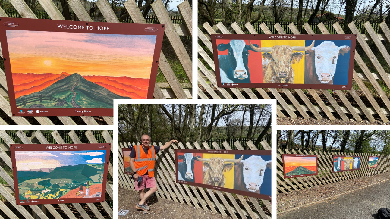 Paintings by Hope Valley College students at Hope Station