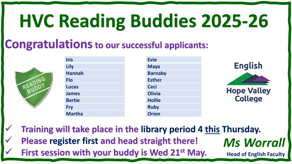 HVC Reading Buddies 2025-26